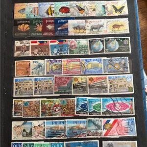 Colorful Vintage Stamp Collection